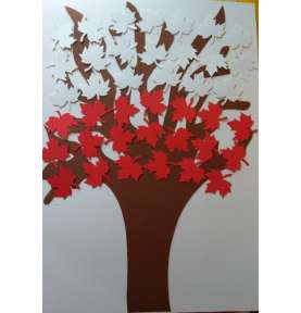 Dekoracje Konstytucja 3 maja Drzewo biało-czerwone 70 cm dekoracje szkolne