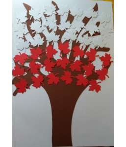 Dekoracje Konstytucja 3 maja Drzewo biało-czerwone 100 cm 11 listopad dekoracje szkolne
