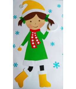 Dekoracje zimowe Dziewczynka zimowa 98 cm dekoracje szkolne