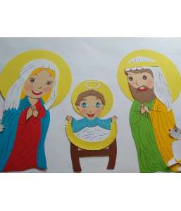 Dekoracje ZIMOWE DZIEŃ BABCI I DZIADKA- Józef z Maryją 44 cm dekoracje szkolne
