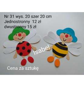 Dekoracje wiosenne Wiosna pszczoła biedronka zestaw 20 cm x 20 cm dekoracjeszkolne.pl