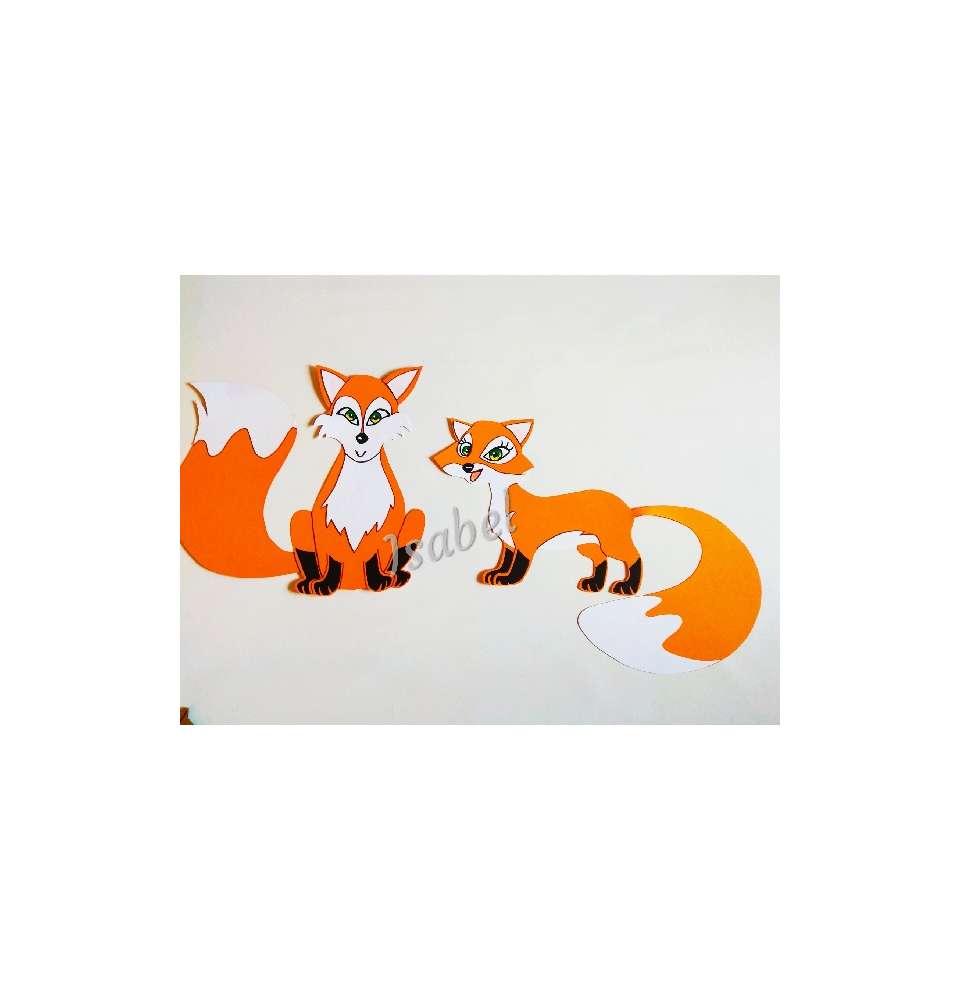 Dwa rude lisy chłopiec i dziewczynka lis