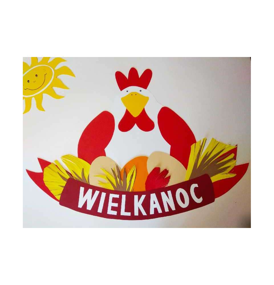 Dekoracje wiosenne i letnie WIELKANOC KURA Koszyk 70x52 cm dekoracje szkolne