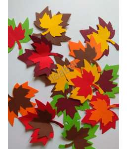 Dwuwarstwowe liście w kolorze jeseni- 7 cm