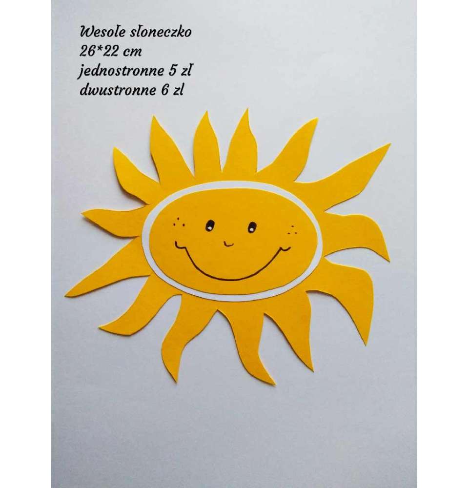 Dekoracje wiosenne i letnie słońce 26 cm x 22 cm   dekoracje szkolne