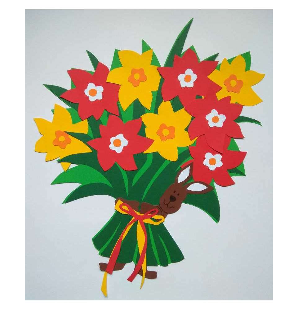 Dekoracje wiosenne i letnie Bukiet Kwiaty 54x45 cm  dekoracje szkolne