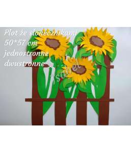 Dekoracje wiosenne i letnie Płot ze słonecznikami słonecznik cm   dekoracje szkolne