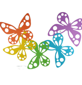 Dekoracje na Dzień Nauczyciela, Pasowanie, Zakończenie Roku Szkolnego  Motyl ażurowe 34 cm ZESTAW 7 sztuk   dekoracje szkolne