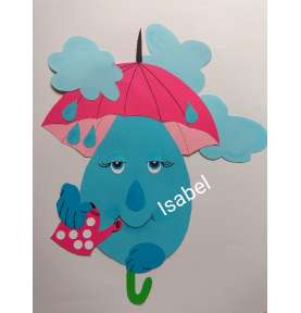 Kropla deszczu z parasolem-...