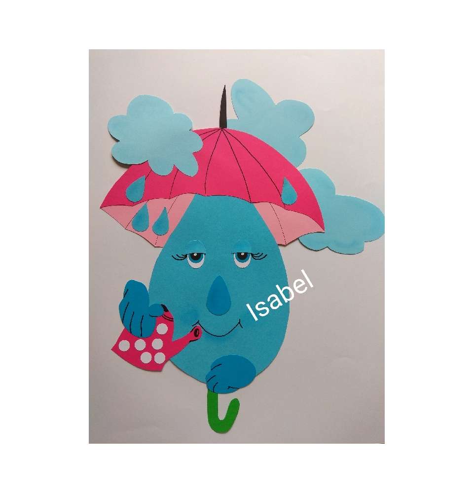 Kropla deszczu z parasolem- 53 cm