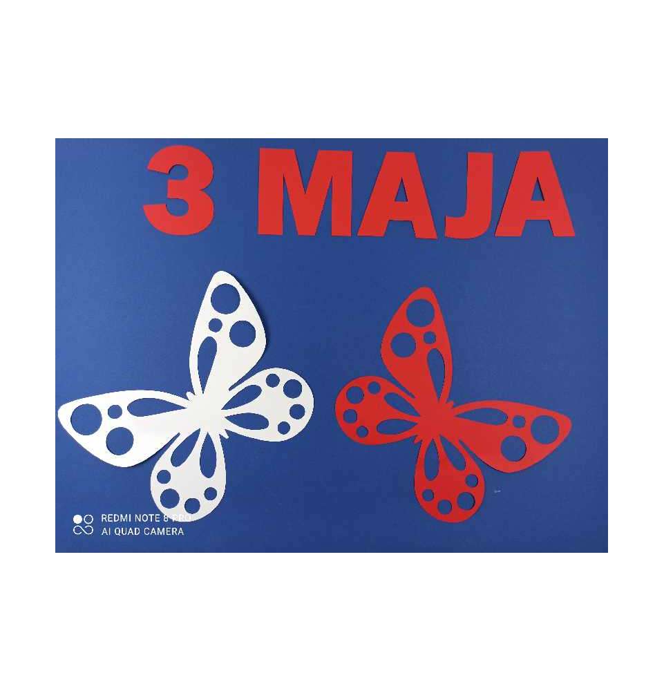 Dekoracje Konstytucja 3 maja, Święto Niepodległości  Motyle motyl ażurowe  dekoracje szkolne