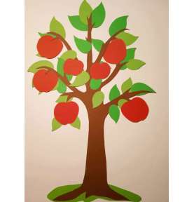 Dekoracje letnie i jesienne Drzwo z jabłkami około 70 cm