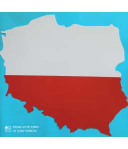 Dekoracje Konstytucja 3 maja Mapa - flaga biało czerwona 60 cm x 60 cm 11 listopad dekoracje szkolne