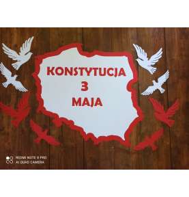 Dekoracje 11 listopada Mapa Polski 60 cm z AŻUROWYM ORŁEM 60 cm  11 listopad szkolne dekoracje