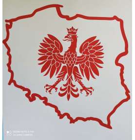 Dekoracje 11 listopada Mapa Polski 60 cm z AŻUROWYM ORŁEM 60 cm  11 listopad szkolne dekoracje