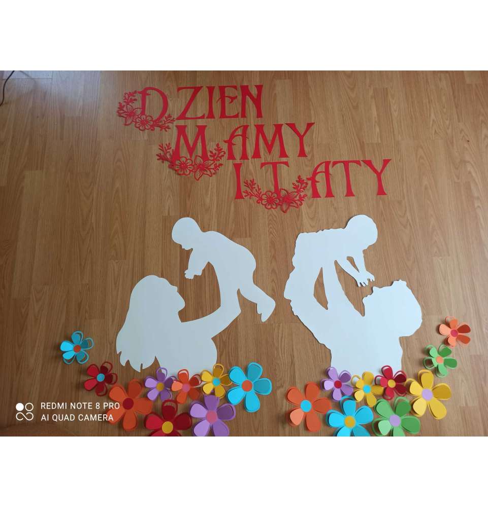 Dzień Mamy i Taty Rodzice Rodzina Mama Tata ZESTAW kwiaty 3D dekoracjeszkolne.pl