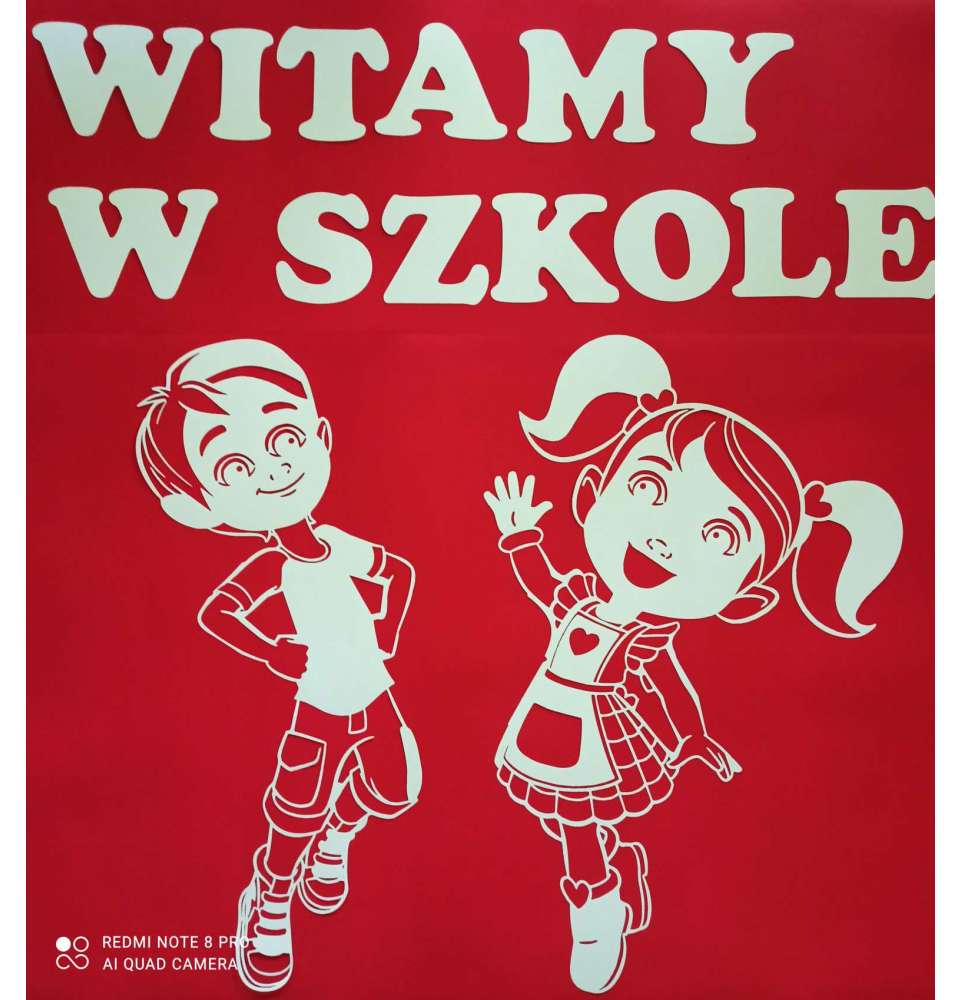 Rozpoczęcie roku szkolne, Pasowanie na ucznia. DZIECI AŻUROWE + napis (59 cm ) dekoracjeszkolne.pl