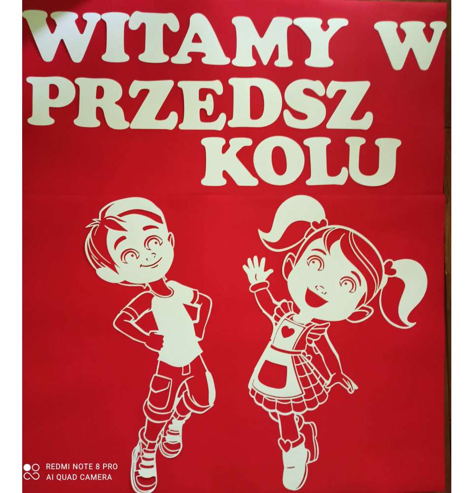 Rozpoczęcie roku szkolne, Pasowanie na uczni0a. DZIECI AŻUROWE + napis (49 cm ) dekoracjeszkolne.pl