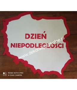 Dekoracje 11 listopada Mapa Polski 60 cm z napisem Święto Niepodległościszkolne dekoracje