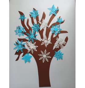 Dekoracje zimowe Drzewo ze śnieżynkami 70 cm lub 100 cm dekoracjeszkolne.pl
