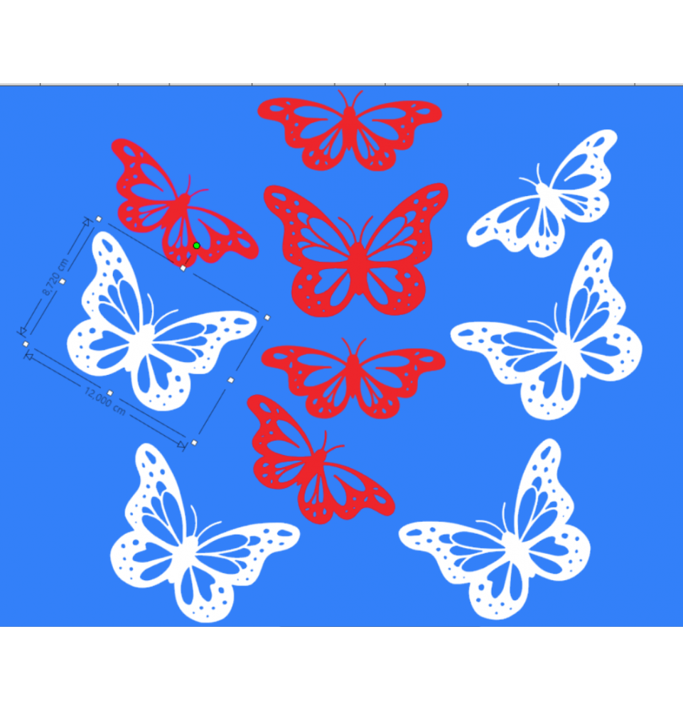 Dekoracje 11 listopada 3 maja Motyle biało czerwone 12 cm