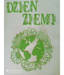 Dzień Ziemi, Dzień wody Ziemia z kwiatami u góry ZESTAW 123 cm x 127 cm     dekoracjeszkolne.pl