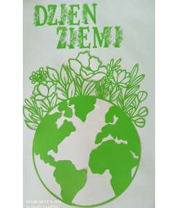 Dzień Ziemi, Dzień wody Ziemia z kwiatami u góry ZESTAW 123 cm x 127 cm     dekoracjeszkolne.pl