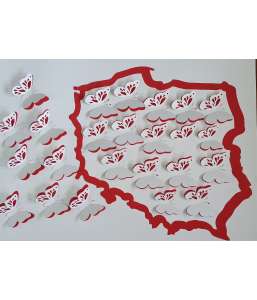 Dekoracje Konstytucja 3 maja  11 listopada Mapa Polski z motylkami 3 d szkolne dekoracje